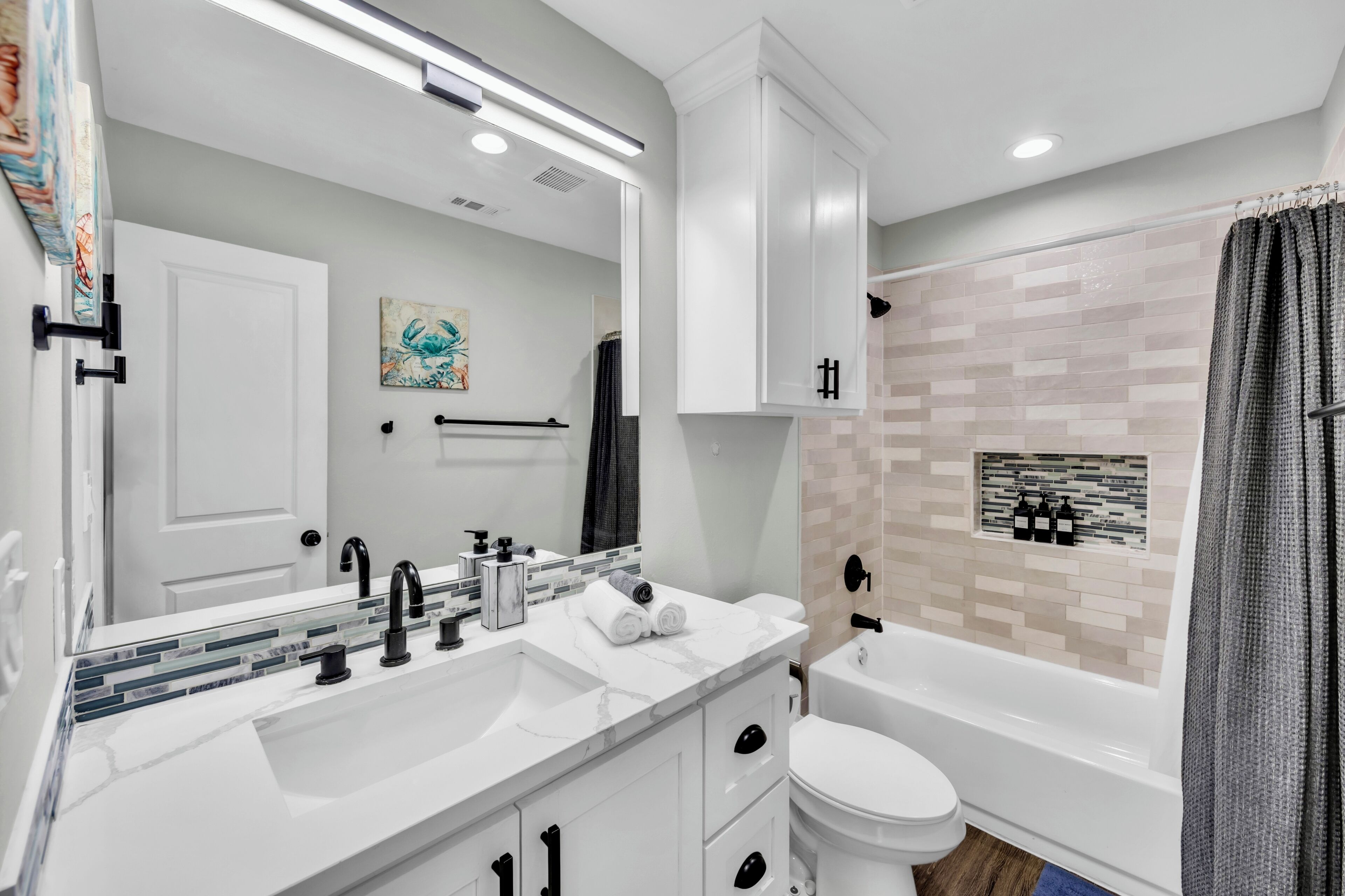 Towels, soap, toilet paper