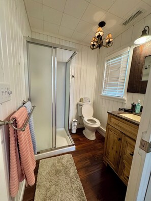 Bathroom - Charming updated 3-bedroom waterfront home on Lake George in Fremont IN with AC (Fremont)