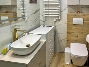 Dusche, Haartrockner, Handtücher