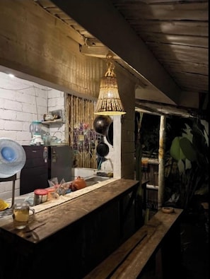 Room, Patio, River View | Shared kitchen