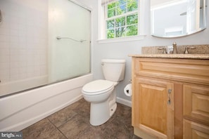 Hair dryer, towels, toilet paper