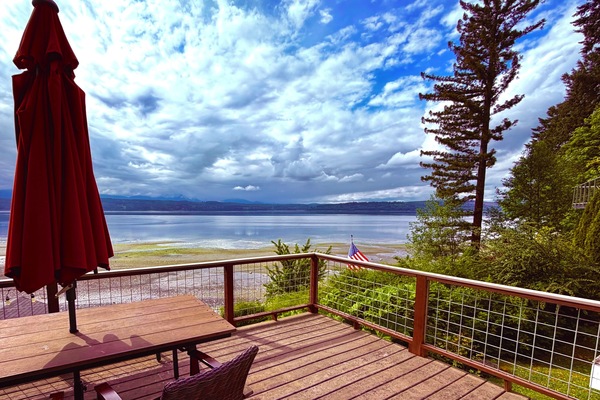 Spacious deck with scenic overlook.