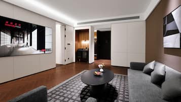 Executive Suite, Sea View | Premium bedding, minibar (free items), desk, blackout drapes