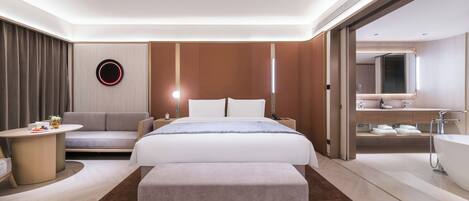 Premium bedding, down comforters, minibar (free items), blackout drapes