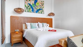 Villa, 1 Queen Bed, Private Pool, Pool View | Free WiFi, bed sheets