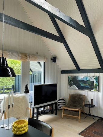 TV, fireplace. Holiday home with annexe near Ebeltoft