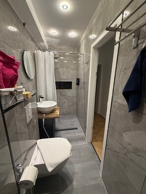 Shower, hair dryer, towels - Apartment 'Familie  4OG' with Wi-Fi (Bonn)