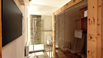Appartement, uitzicht op bergen | Badkamer