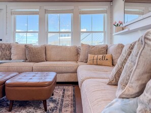 Living area - Lakefront Retreat w/ Private Dock & Lake Views (Laconia)