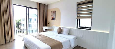Premium bedding, down comforters, memory foam beds, desk
