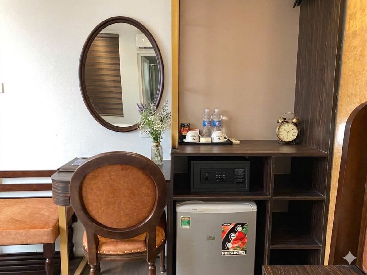 Desk, laptop workspace, free WiFi
