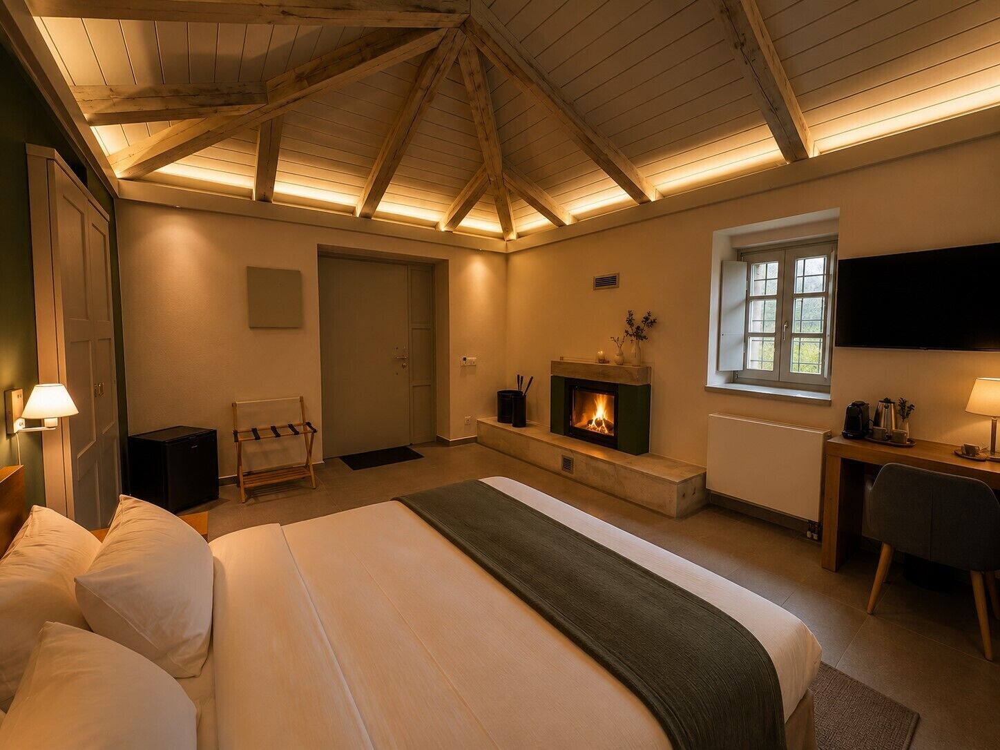 Mountain Suite with Fireplace | Espacio para trabajar con un portátil y wifi gratis