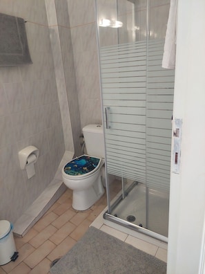 Dusche, Haartrockner, Handtücher