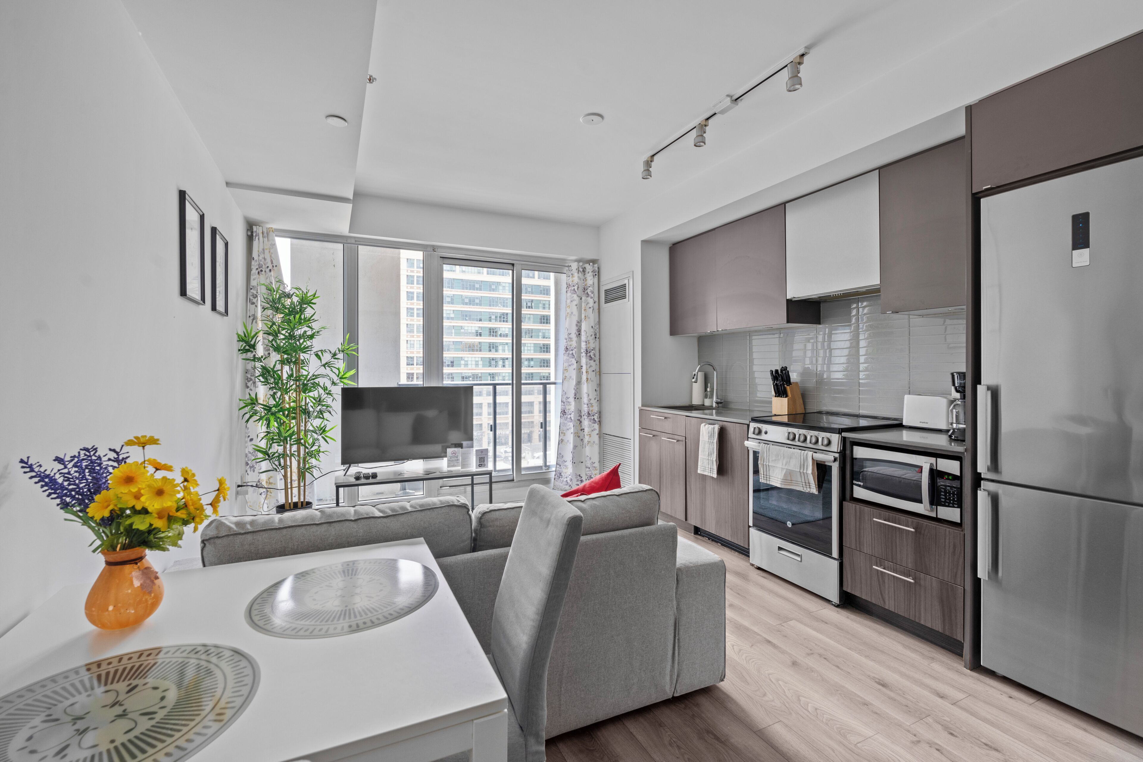 Apartamento júnior, 1 quarto, sacada, vista para a cidade | Cozinha privada