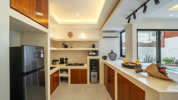 Luxury Villa, 3 Bedrooms, Private Pool | Private kitchen | Coffee/tea maker, electric kettle, toaster, blender