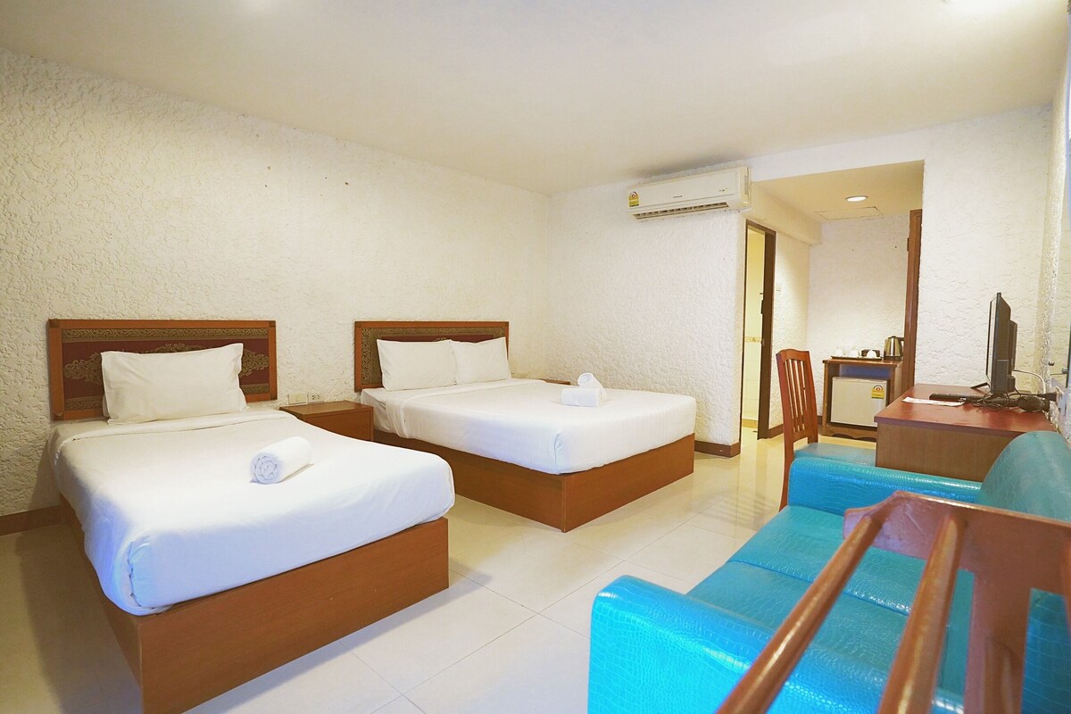 Family Triple Room, Pool View | Free WiFi, bed sheets