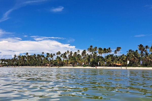 On the beach, white sand, snorkeling