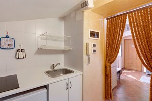 Fridge, oven, stovetop, cookware/dishes/utensils