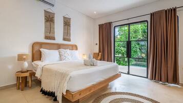 Familienvilla, 3 Schlafzimmer, Poolblick | Bettwäsche aus ägyptischer Baumwolle, hochwertige Bettwaren, Zimmersafe