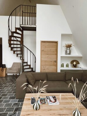 Living area - Nordic bath lodge in Normandy (Donnay)