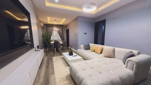 Apartemen Keluarga, balkon, pemandangan kota | Area keluarga