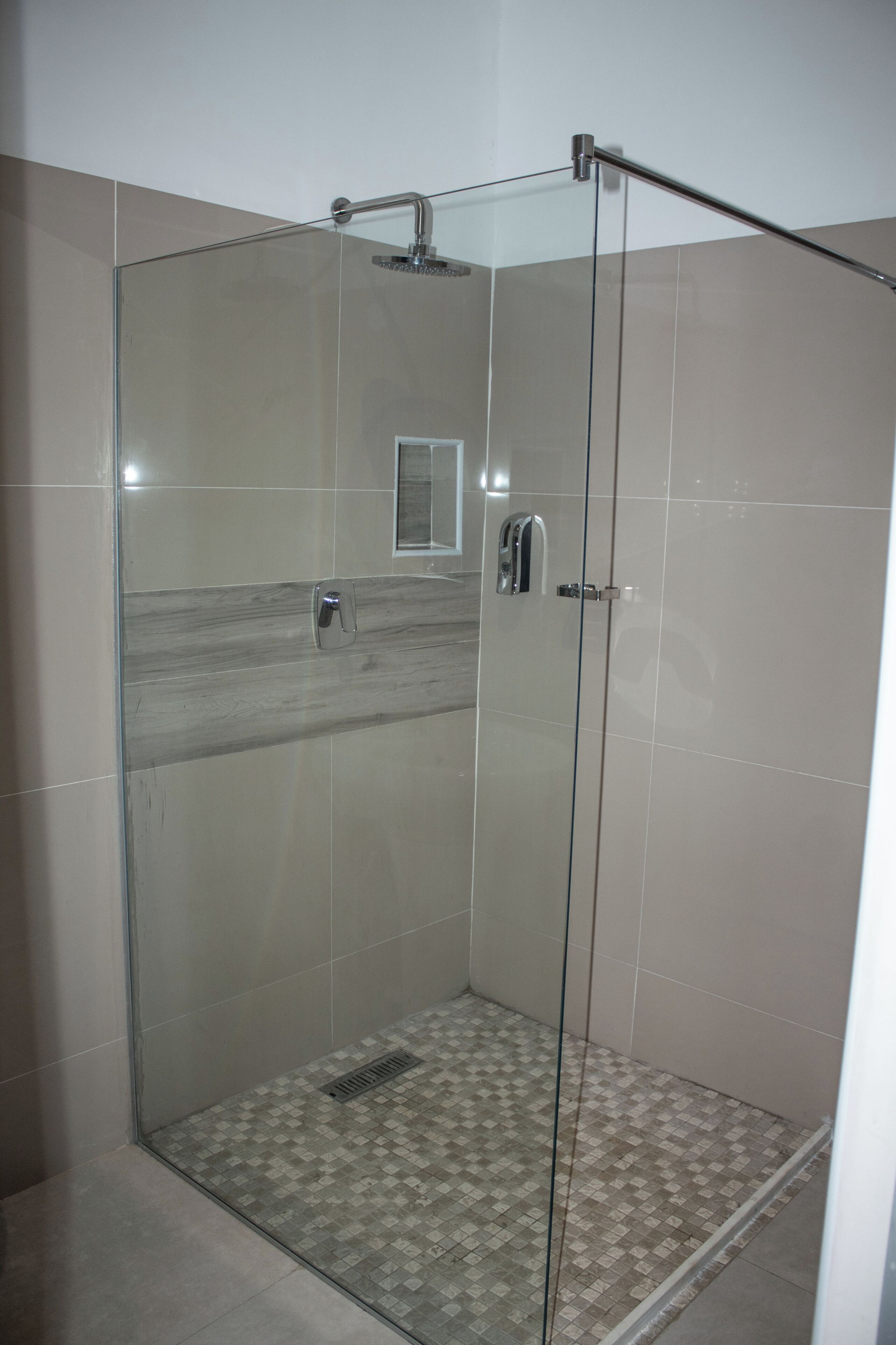 Shower, soap, toilet paper