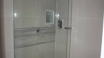 Shower, soap, toilet paper
