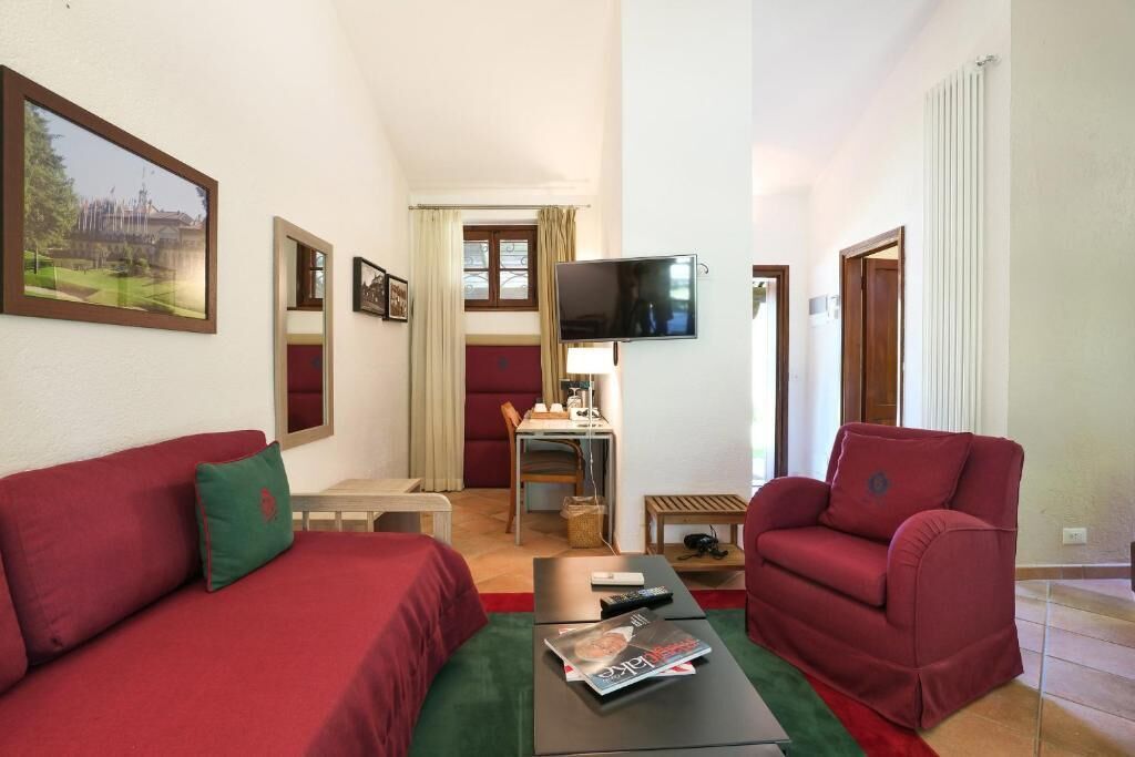 Comfort-Doppel- oder -Zweibettzimmer, Terrasse, Gartenblick | Wohnbereich