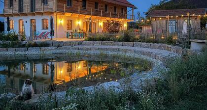 Modernes Hofapartment mit Schwimmteich