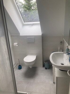 Dusche, Haartrockner, Handtücher
