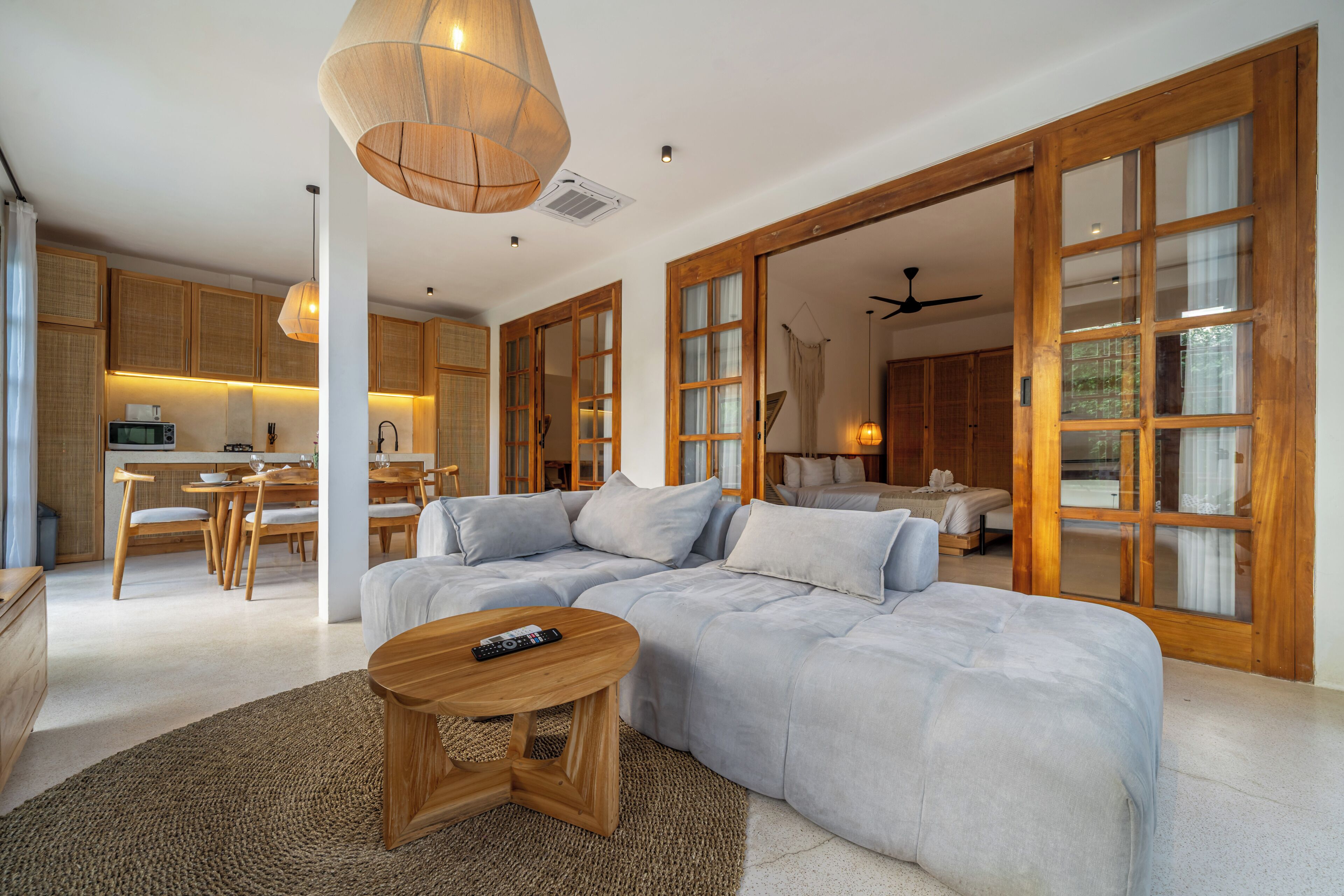 Panoramic Villa, Pool View | Living area | 50-inch Smart TV with digital channels