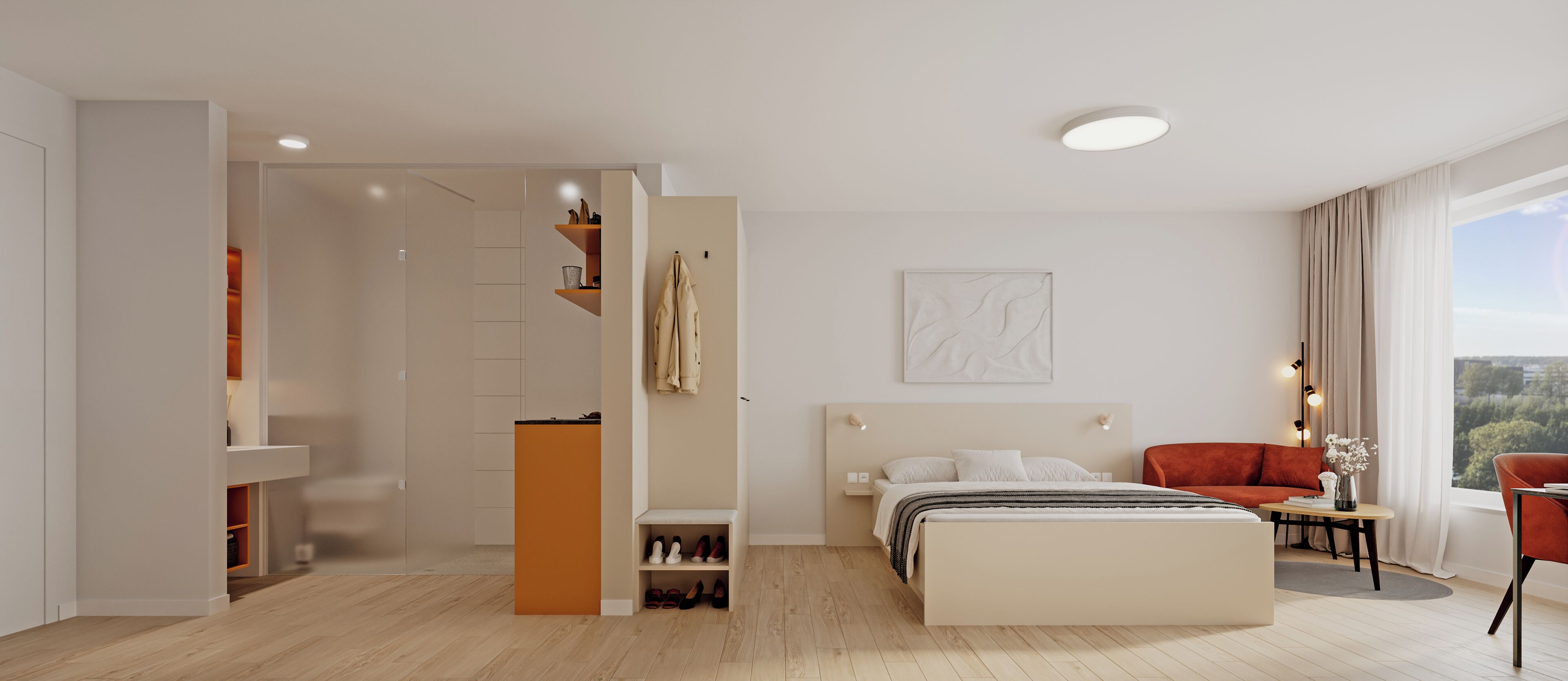 Classic-Apartment | Schreibtisch, laptopgeeigneter Arbeitsplatz, kostenloses WLAN