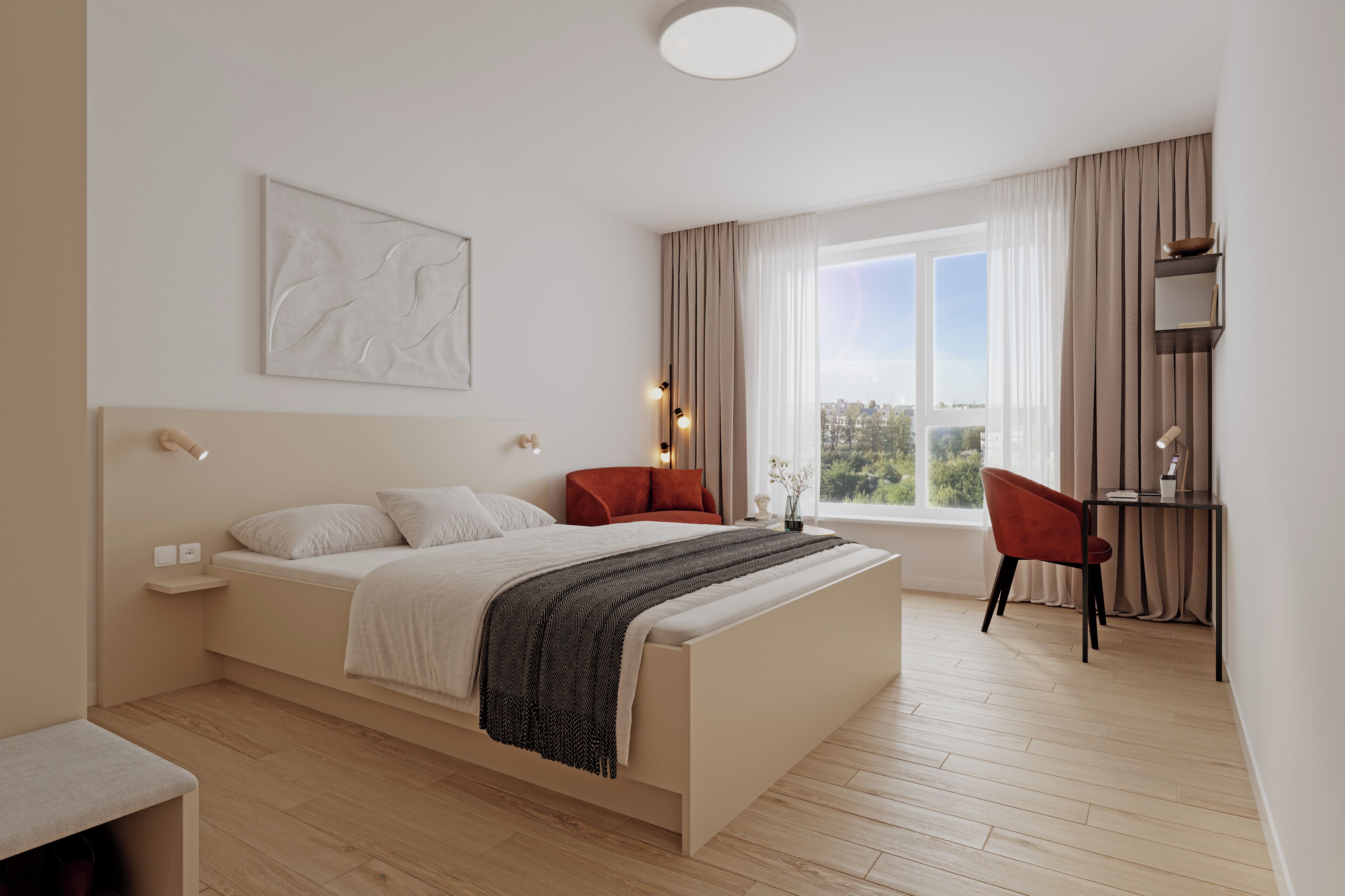 Classic-Apartment | Schreibtisch, laptopgeeigneter Arbeitsplatz, kostenloses WLAN