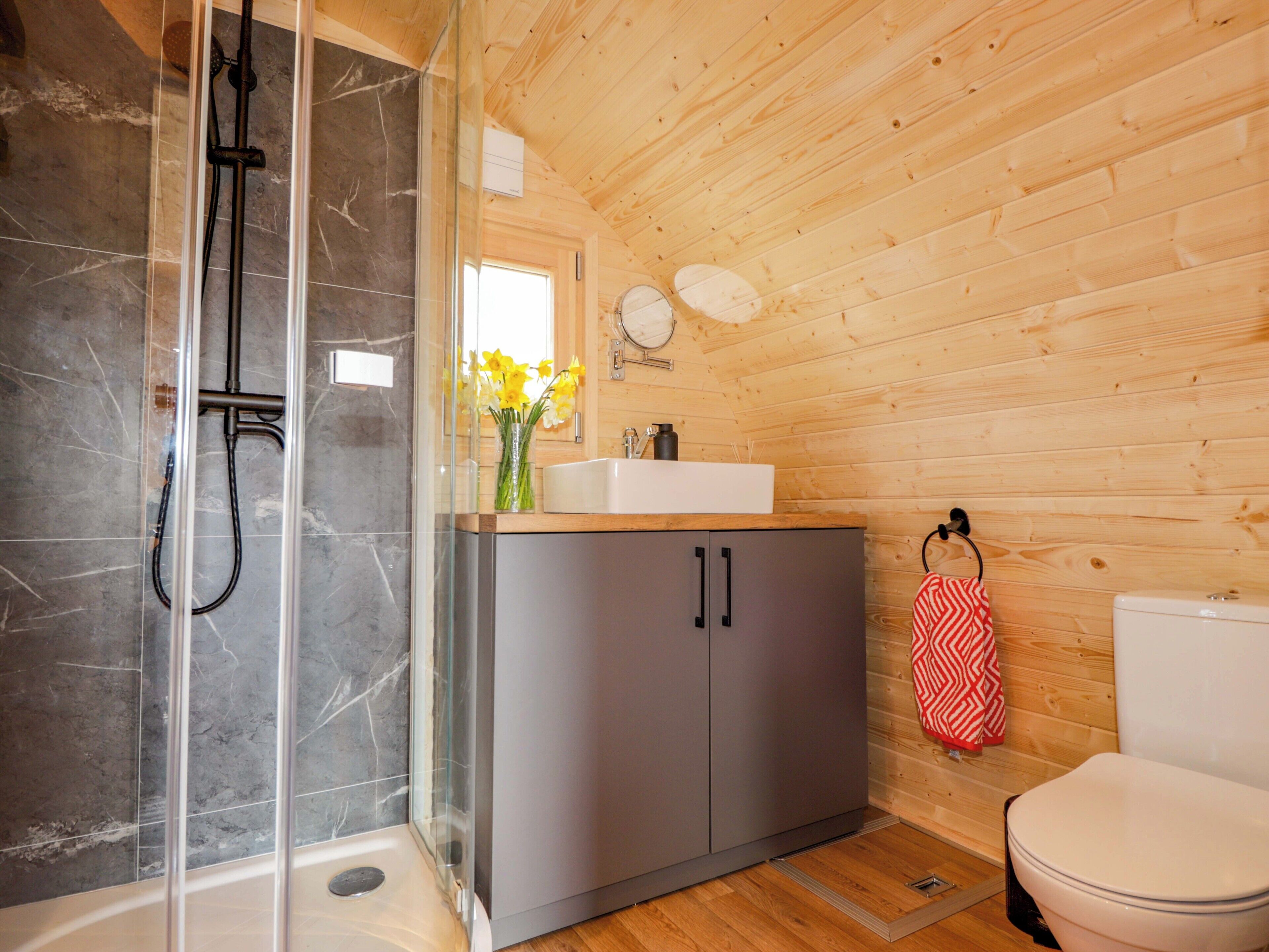 Shower, hair dryer