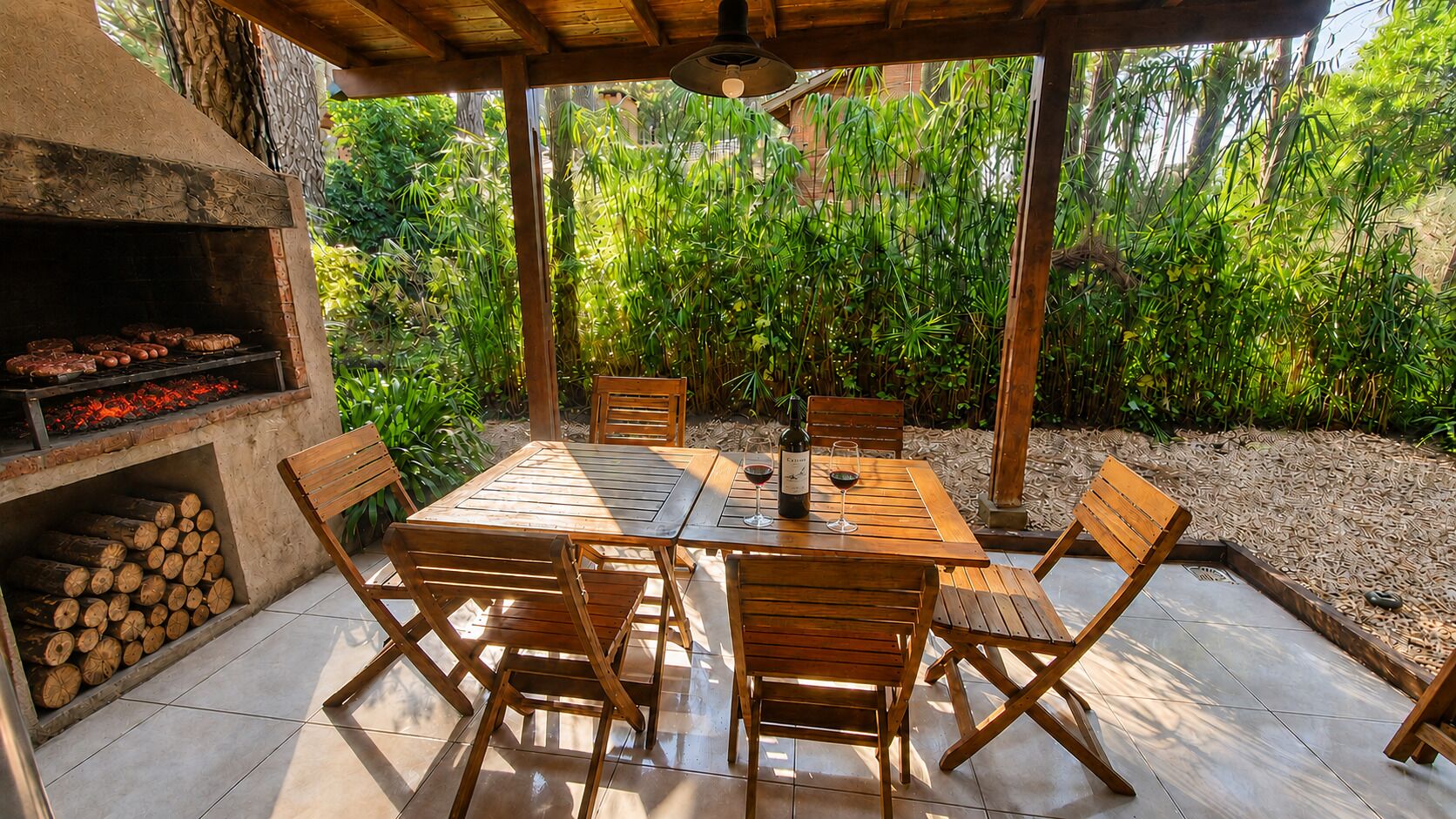 Cabane, 2 chambres, bain à remous, vue jardin | Terrasse/Patio