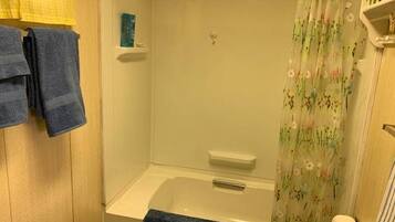 Hair dryer, soap, toilet paper