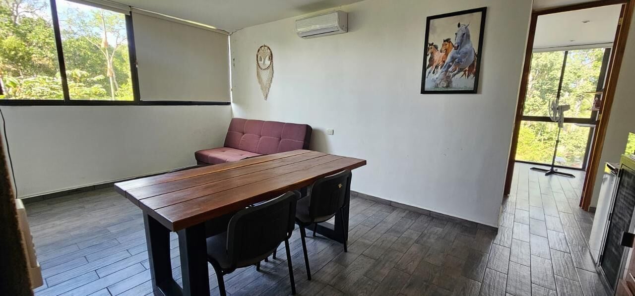 Estudio, patio, vista al jardín | Cocina privada | Frigobar, microondas y utensilios de cocina 