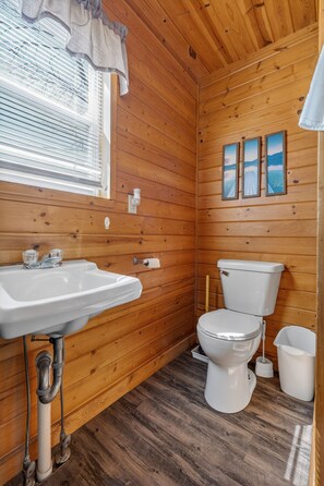 Bathroom - Blue Heron Cabin 3- Charming 2 bedroom lakefront cabin in Downtown Curtis (Curtis)