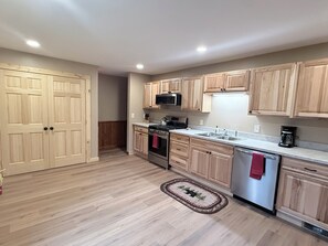 Private kitchen - The Ranger Cabin - Woodland Retreat with Lake Access (Malone)