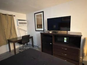 Desk, bed sheets