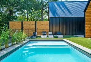 A heated pool - Stylish A-Frame Getaway with Pool and Lake Access (Garland County)