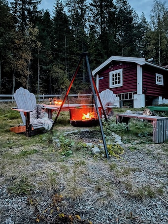 Property grounds. Charming old forest cabin an hour from Oslo