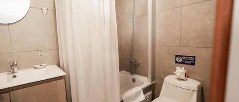 Family Room | Bathroom | Shower, free toiletries, soap, shampoo