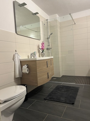 Haartrockner, Handtücher, Seife, Toilettenpapier