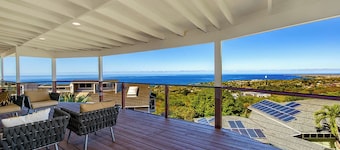 Kona Sunset 4-bedroom house with AC - Ocean View - Big Lanai
