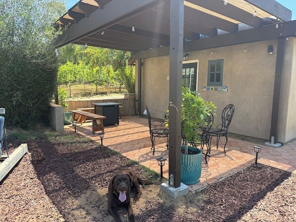 Outdoor dining - Casita in the Vineyard. Privacy & Beauty combine. (Escondido)