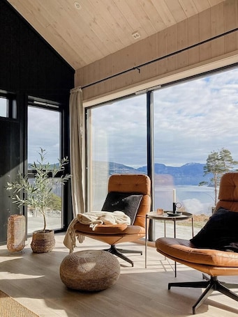Interior. Panoramic cabin with sea view on Randøy