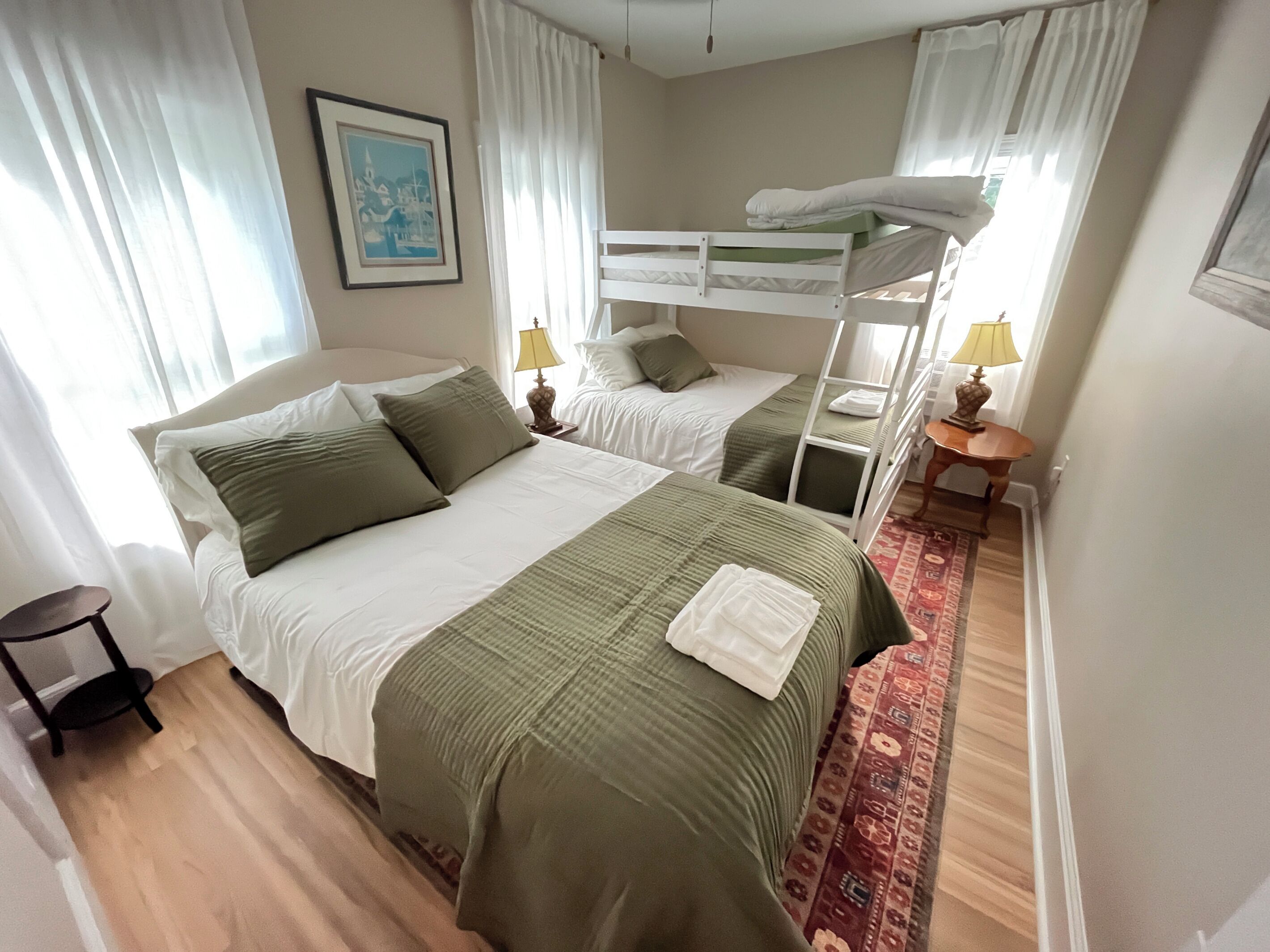 4 bedrooms, iron/ironing board, travel crib, free WiFi