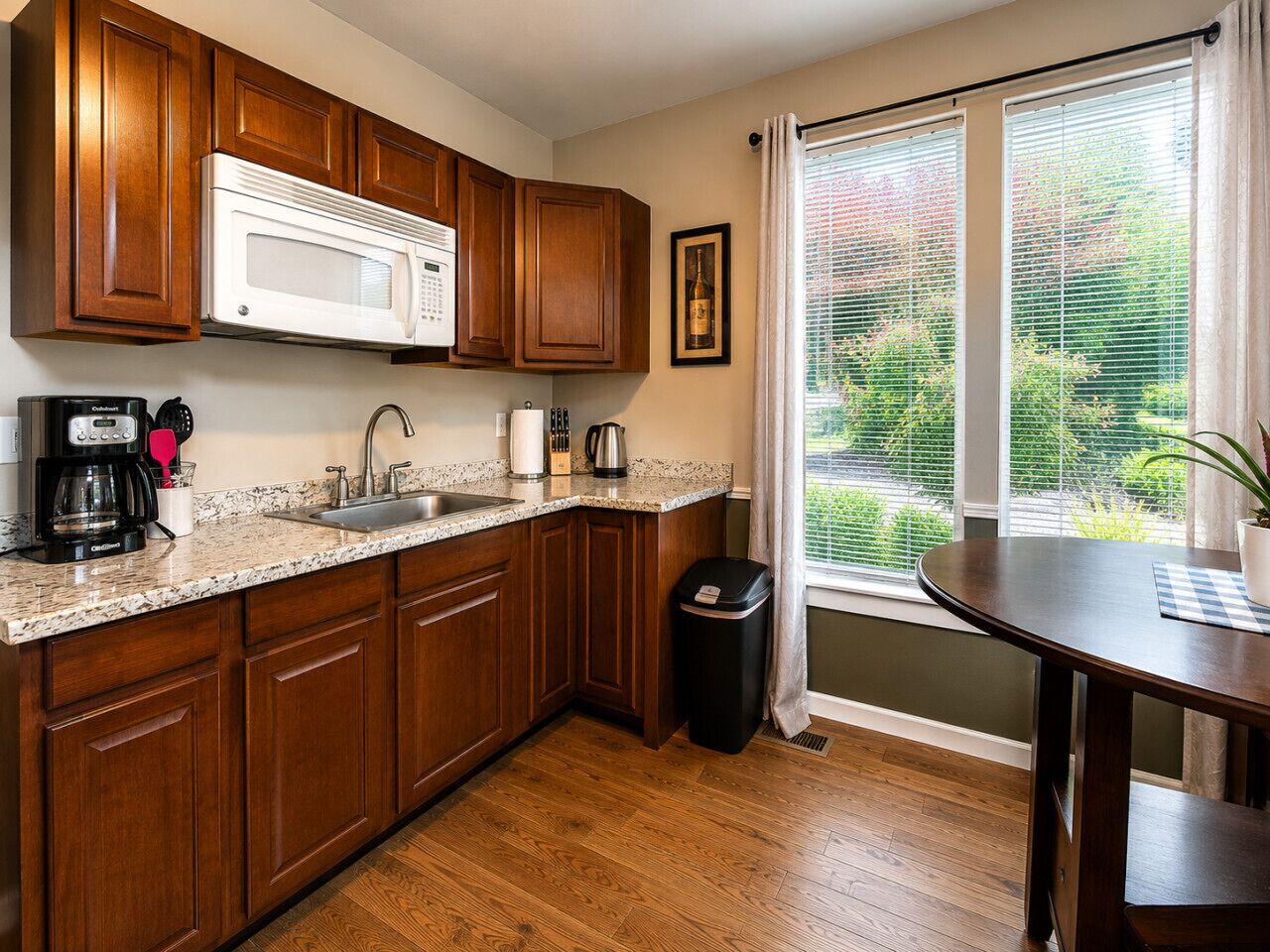 Fridge, microwave, stovetop, toaster