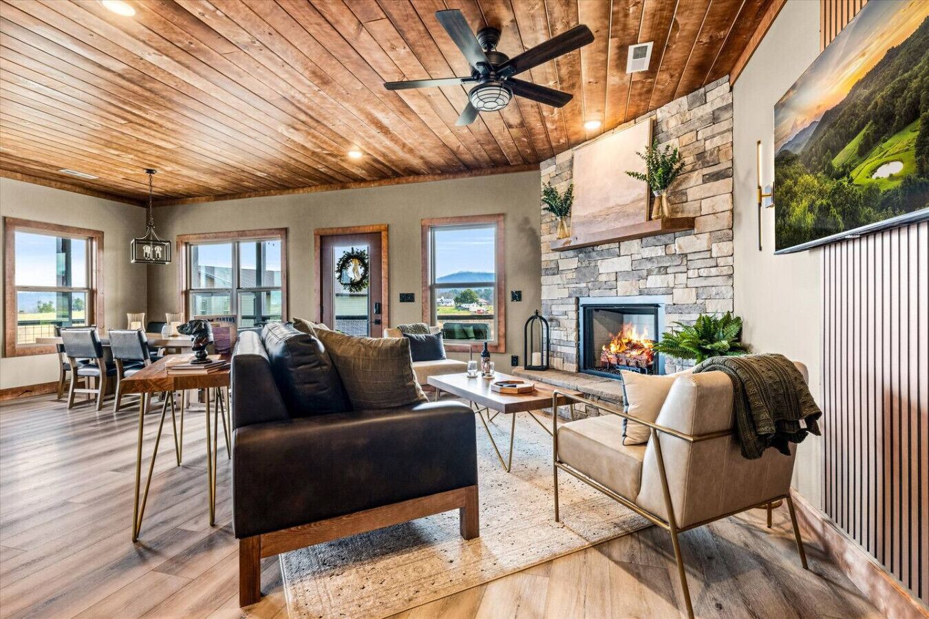 Smart TV, fireplace